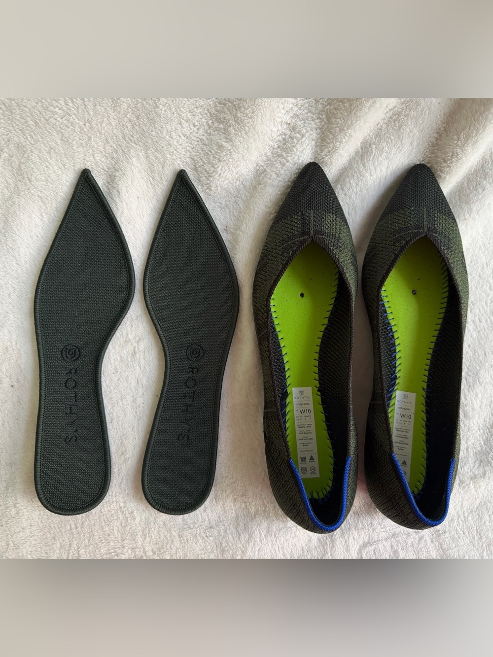 ROTHYS The Point Racer Green Check Plaid Tartan Slip Ons Retired Size 10 EUC - Picture 13 of 14